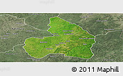 Satellite Panoramic Map of Kandi, semi-desaturated