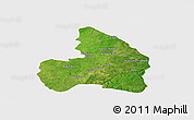Satellite Panoramic Map of Kandi, single color outside