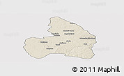 Shaded Relief Panoramic Map of Kandi, cropped outside