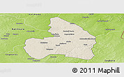 Shaded Relief Panoramic Map of Kandi, physical outside