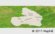 Shaded Relief Panoramic Map of Kandi, satellite outside