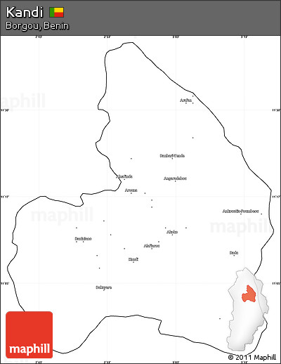 Blank Simple Map of Kandi, cropped outside