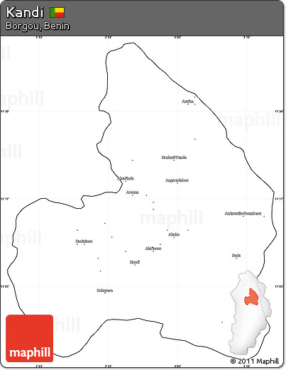Blank Simple Map of Kandi, cropped outside