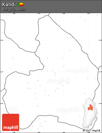 Blank Simple Map of Kandi, no labels