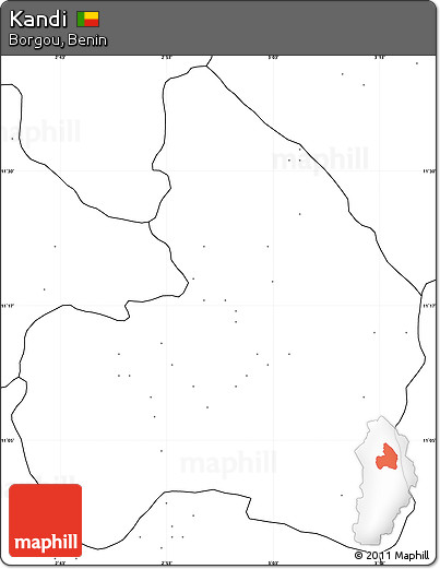 Blank Simple Map of Kandi, no labels