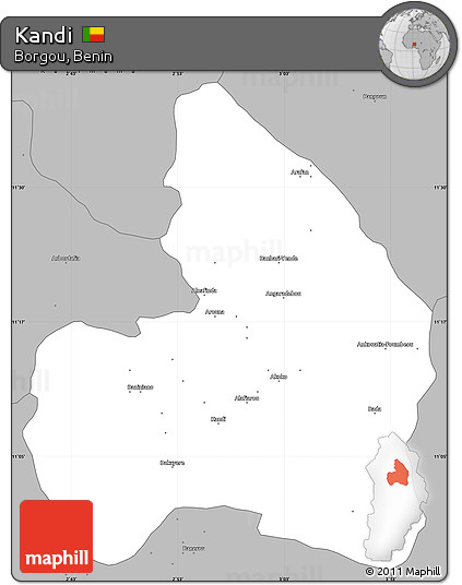 Gray Simple Map of Kandi
