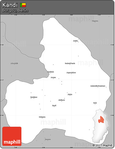 Gray Simple Map of Kandi