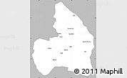 Gray Simple Map of Kandi, single color outside