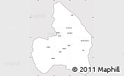 Silver Style Simple Map of Kandi, cropped outside