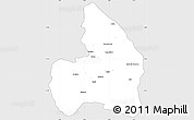 Silver Style Simple Map of Kandi, single color outside