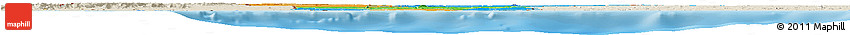 Political Horizon Map of Benin, shaded relief outside