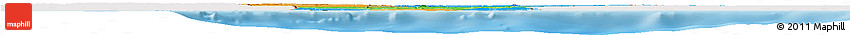 Political Horizon Map of Benin, single color outside, shaded relief sea
