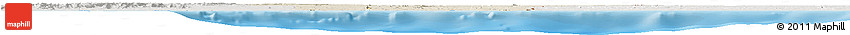 Shaded Relief Horizon Map of Benin, lighten, semi-desaturated, land only
