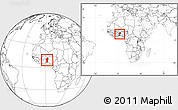 Blank Location Map of Benin, within the entire continent