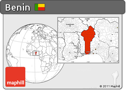 Blank Location Map of Benin