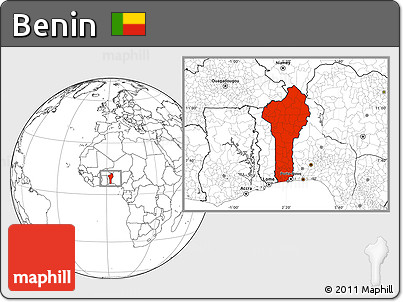 Blank Location Map of Benin