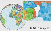 Blank Location Map of Benin, political outside