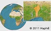 Political Location Map of Benin, satellite outside