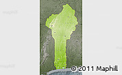 Physical Map of Benin, darken, semi-desaturated