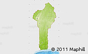 Physical Map of Benin, single color outside, bathymetry sea, shaded relief sea