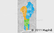 Political Map of Benin, lighten, desaturated