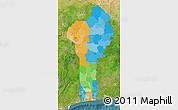 Political Map of Benin, satellite outside