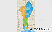 Political Map of Benin, shaded relief outside, bathymetry sea