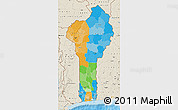 Political Map of Benin, shaded relief outside, bathymetry sea