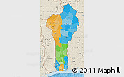 Political Map of Benin, shaded relief outside