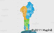 Political Map of Benin, single color outside, satellite sea