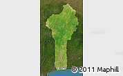 Satellite Map of Benin, darken, land only
