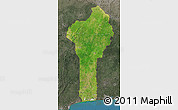 Satellite Map of Benin, darken, semi-desaturated, land only
