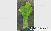Satellite Map of Benin, darken, semi-desaturated
