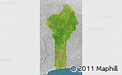 Satellite Map of Benin, lighten, desaturated, land only