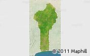 Satellite Map of Benin, lighten, land only