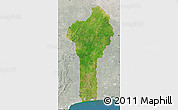 Satellite Map of Benin, lighten, semi-desaturated, land only