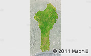 Satellite Map of Benin, lighten, semi-desaturated