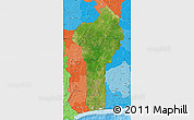 Satellite Map of Benin, political shades outside