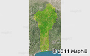 Satellite Map of Benin, semi-desaturated, land only