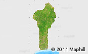 Satellite Map of Benin, single color outside, bathymetry sea