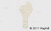 Shaded Relief Map of Benin, cropped outside