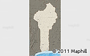 Shaded Relief Map of Benin, darken, land only