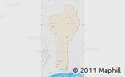 Shaded Relief Map of Benin, lighten, desaturated, land only
