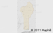 Shaded Relief Map of Benin, lighten, desaturated