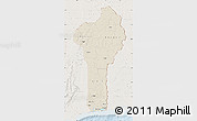 Shaded Relief Map of Benin, lighten