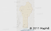 Shaded Relief Map of Benin, lighten, semi-desaturated