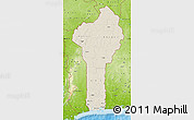 Shaded Relief Map of Benin, physical outside