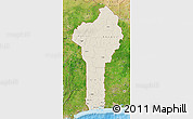 Shaded Relief Map of Benin, satellite outside, shaded relief sea
