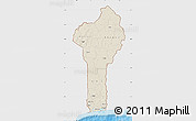 Shaded Relief Map of Benin, single color outside