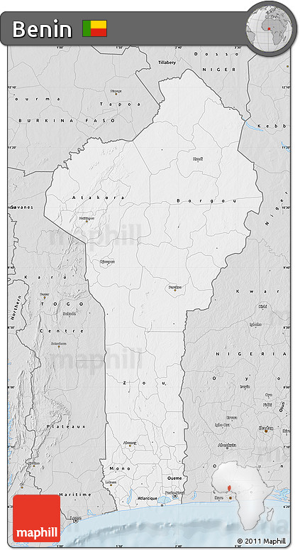 Silver Style Map of Benin